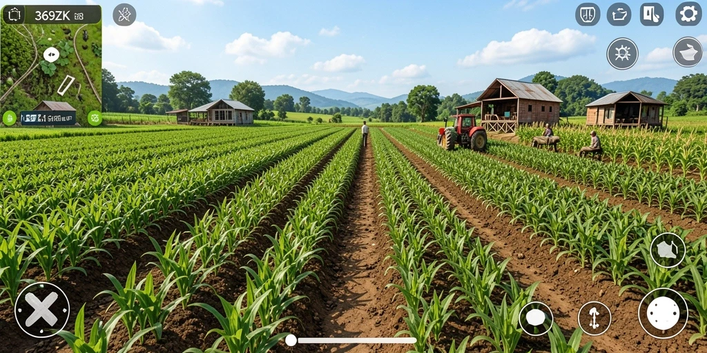 Screenshot gameplay 369ZK menampilkan aktivitas berkebun yang menarik.