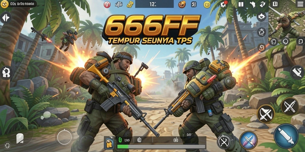 Tampilan gameplay seru 666FF dalam pertempuran TPS.