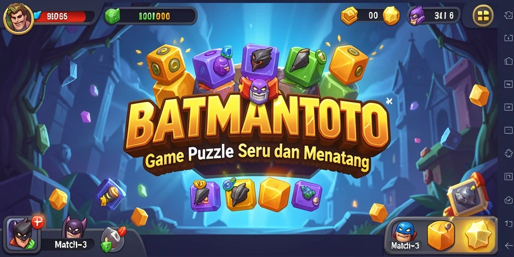 Tampilan gameplay seru BATMANTOTO dalam aksi Match-3.