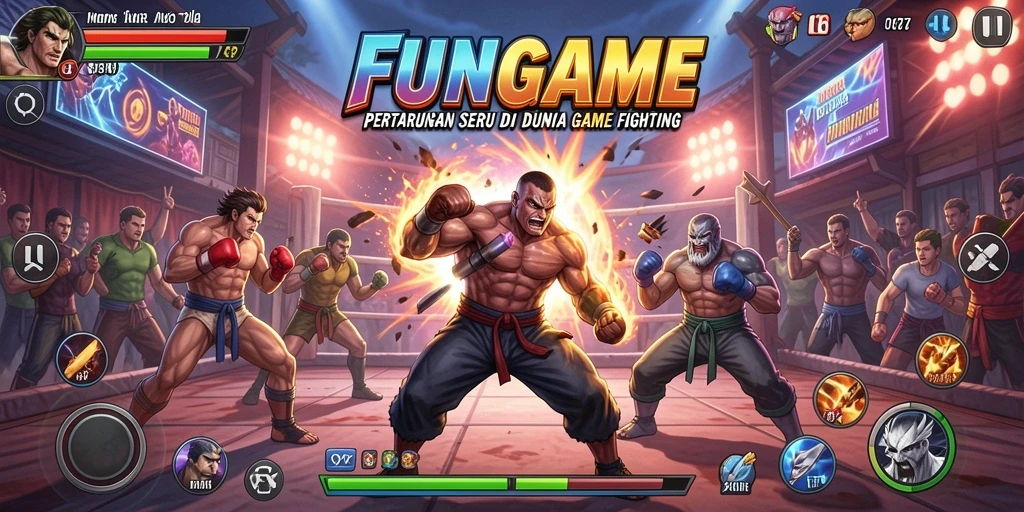 Tampilan aksion seru dalam gameplay FUNGame dengan pertarungan mendebarkan.