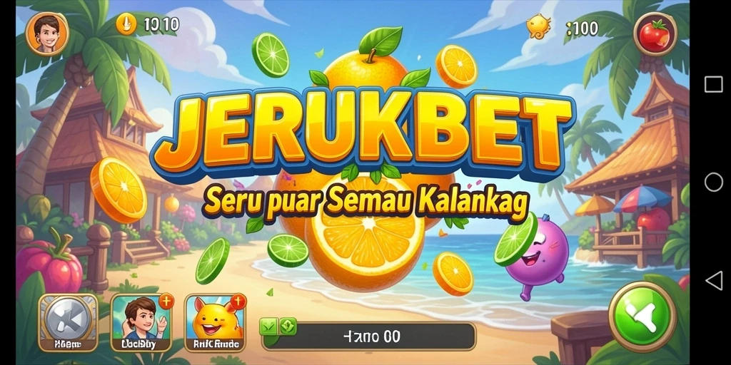 Tampilan gameplay JERUKBET yang seru dan penuh warna.