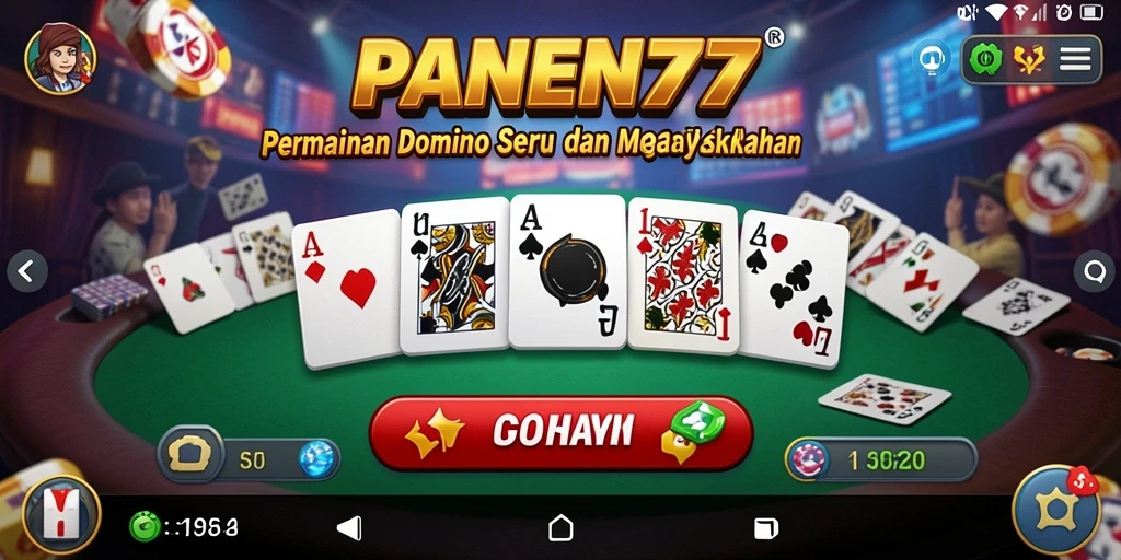 Screenshot utama PANEN77 menampilkan momen seru permainan Domino.